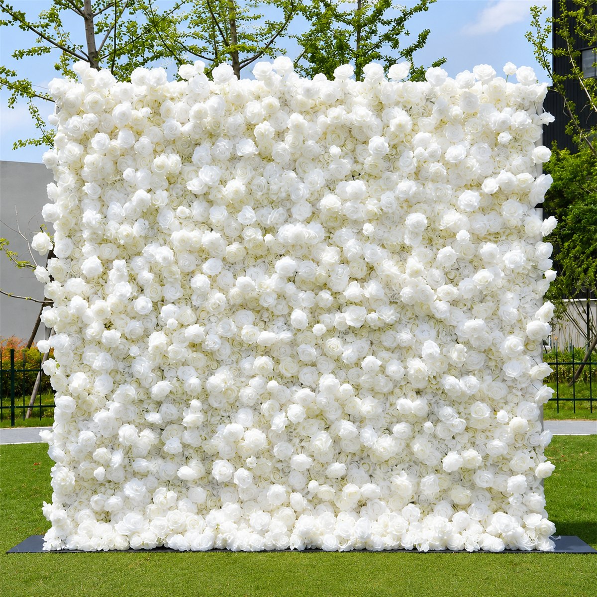 Five-dimensional pure white flower wall backdrop